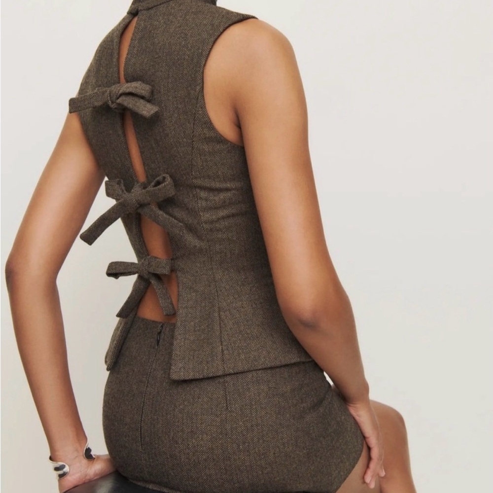 Reformation x Kacey Musgraves Sutton Mock Neck Sleeveless Wool Blend Top